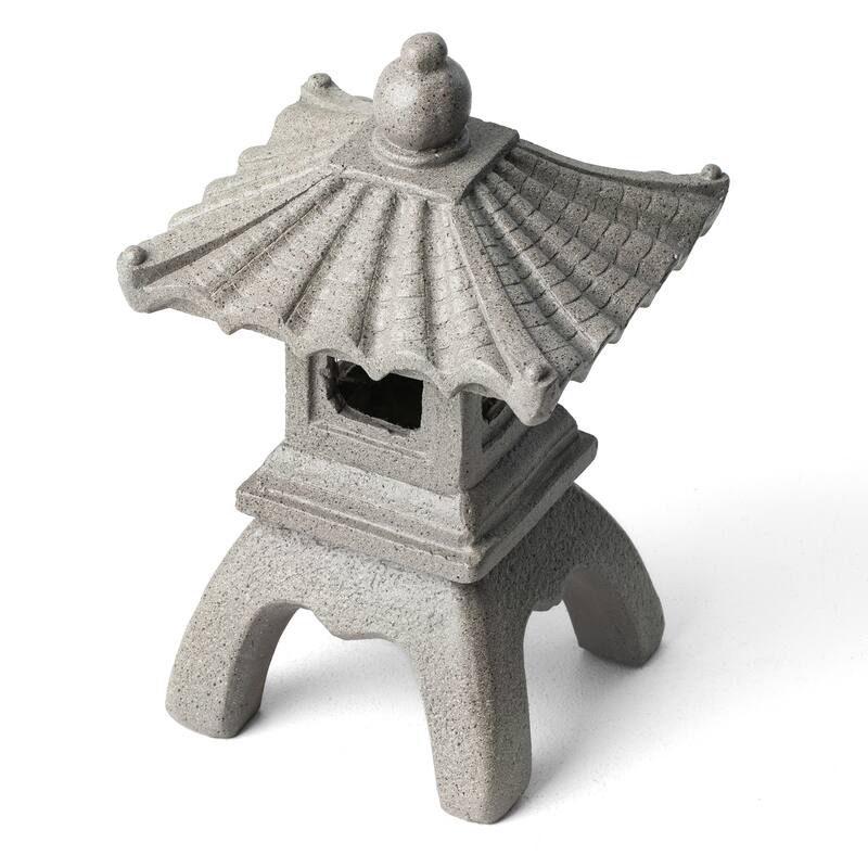 Glitzhome MGO Faux Concrete Pagoda Garden Statue Indoor and Outdoor Decoration