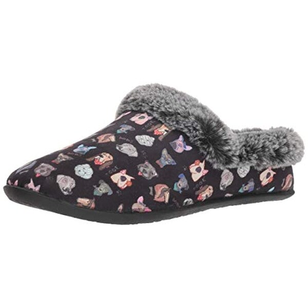 Skechers Bobs Women S Beach Bonfire Nap Dapper Dog Slipper Clog W Memory Foam Black 7 M Us