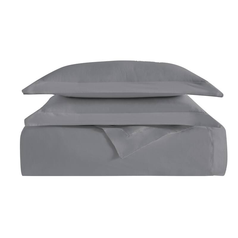Vince Camuto Solid 400TC Percale 3 Piece Duvet Cover Set