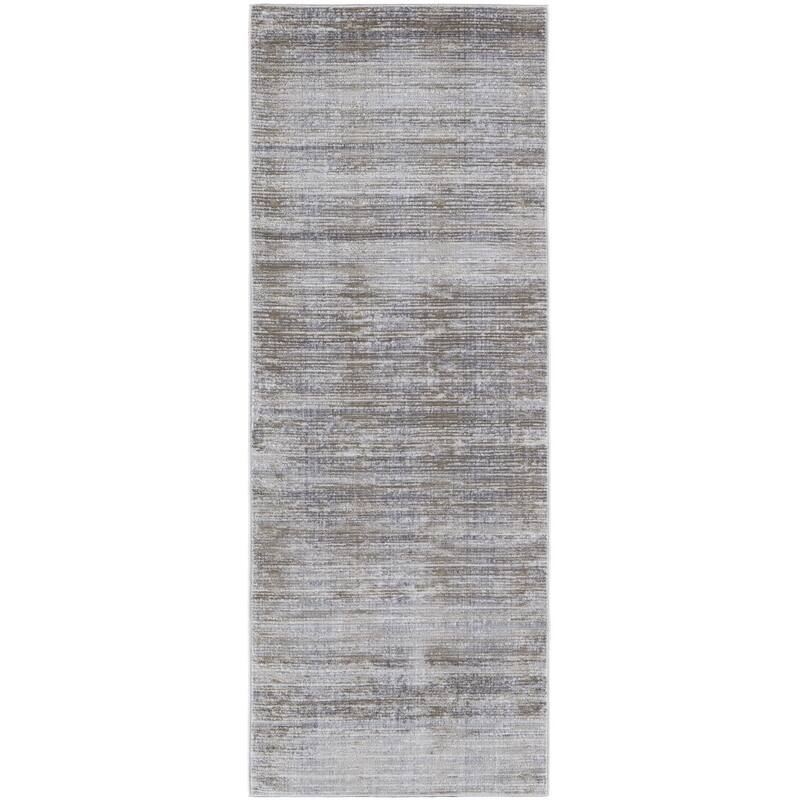 Wumih Power Loomed Abstract Modern Non Skid Area Rug By HomeRoots - 10' Runner