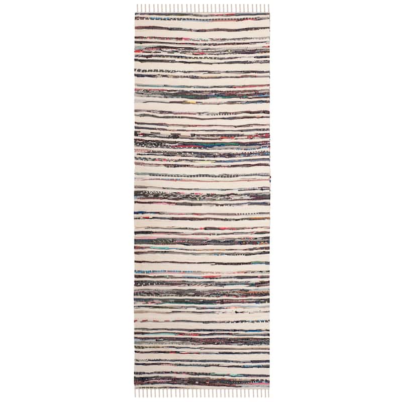 SAFAVIEH Handmade Rag Rug Jakayla with Fringe Casual Stripe