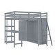 preview thumbnail 5 of 12, Multi-Functional Full Size Loft Bed with Wardrobe and Desk, Sturdy Construction & Safety Guaranteed, Maximized Space, Grey