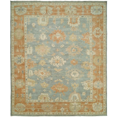 Traditional Multi-Colored Hand-Knotted Wool Area Rug