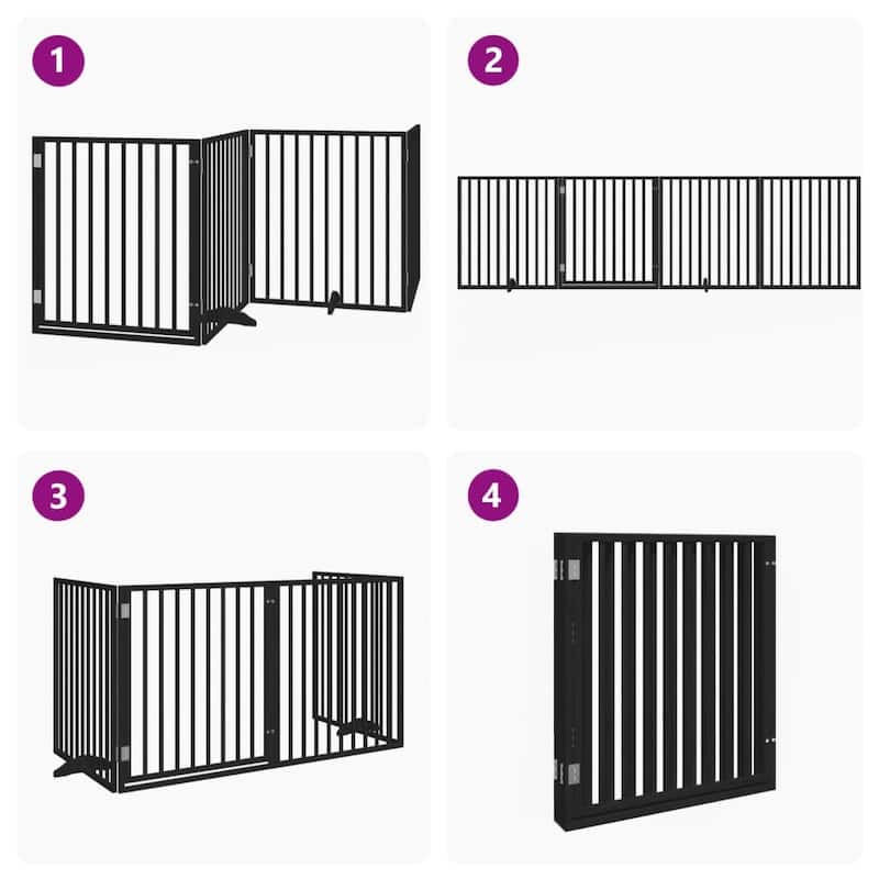 vidaXL Dog Gate Foldable Poplar Wood