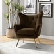 preview thumbnail 91 of 108, Eusebio Tufted Velvet Accent Chair with Wingback, Arms, and Metal Gold Legs for Living Room or Bedroom by HULALA HOME