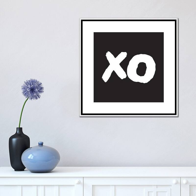 iCanvas "Xo Black Box" by Pixy Paper Framed