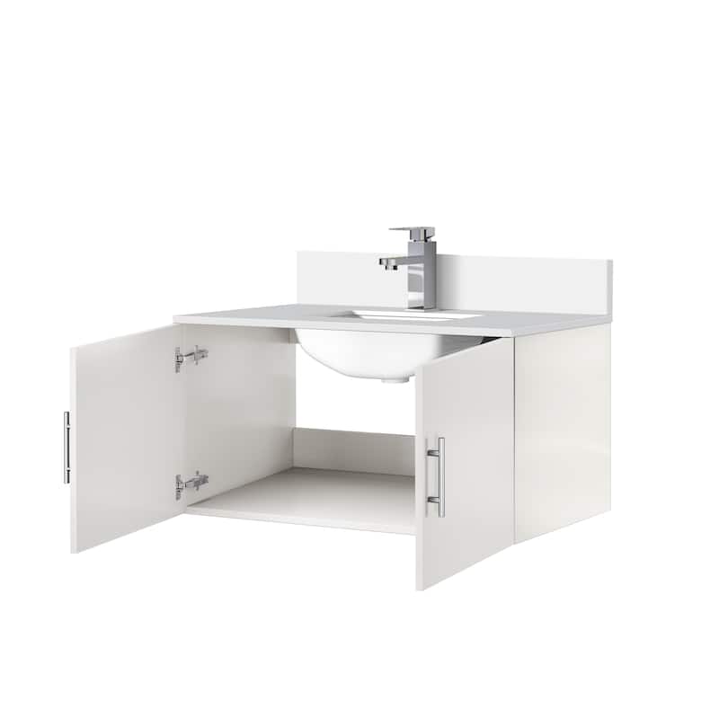 Geneva Bath Vanity Quartz Top, Sink and Faucet