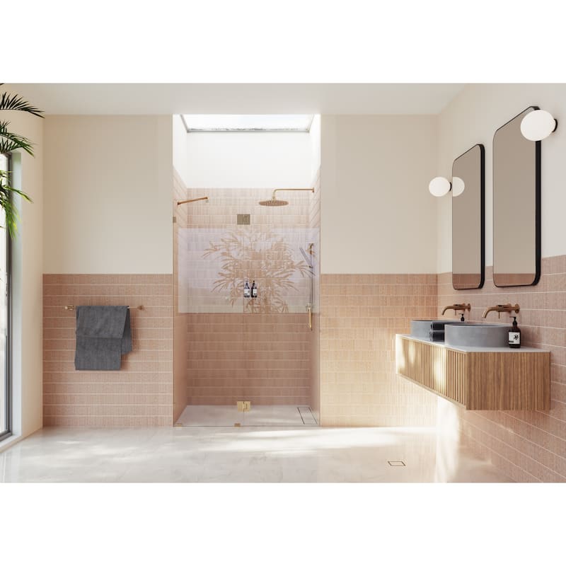 Glass Warehouse 78" x 54.5" Frameless Shower Door - Glass Hinge