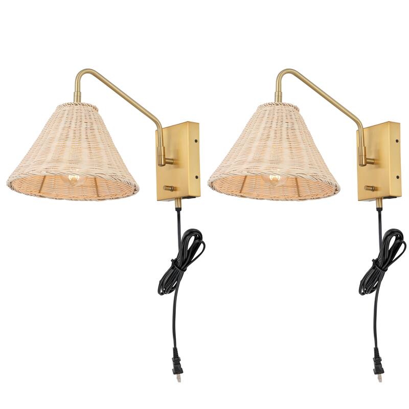SAFAVIEH Lighting Alaitz Wall Sconce (Set of 2) - 11" W x 16" D x 13" H - 11Wx16Dx13H