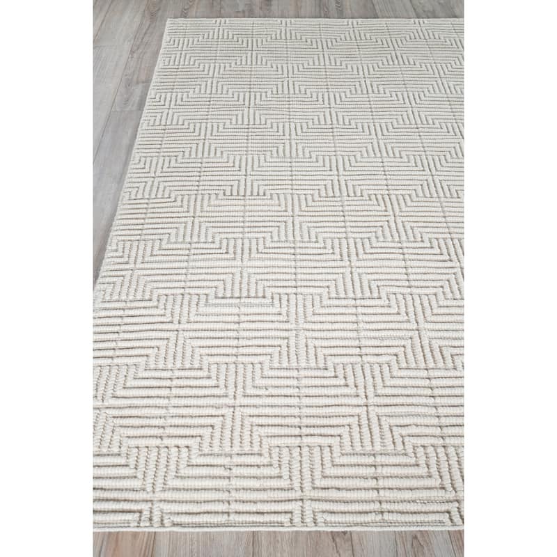EXQUISITE RUGS Manzoni Hand-loomed New Zealand Wool Ivory Area Rug.