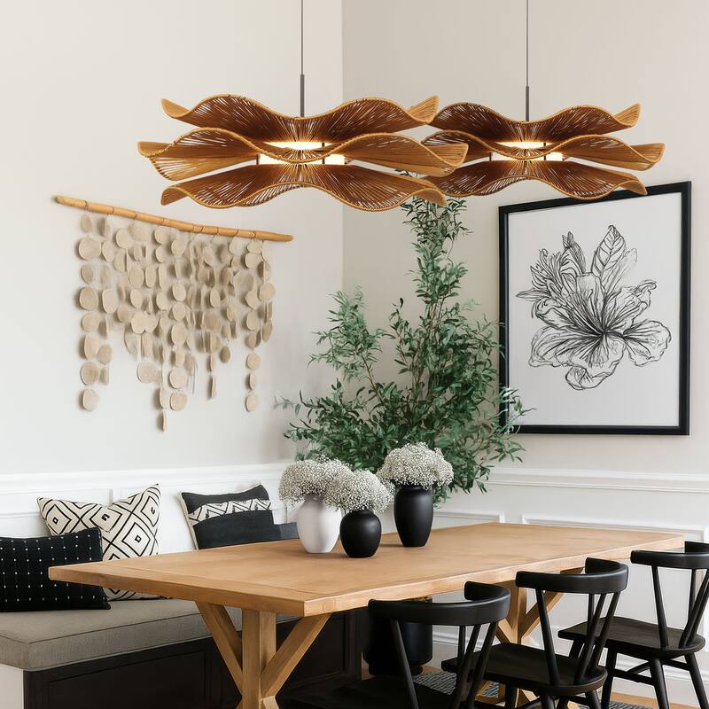 Wry Lighting Whisper Integrated LED Pendant in Latte Rope - Bronze
