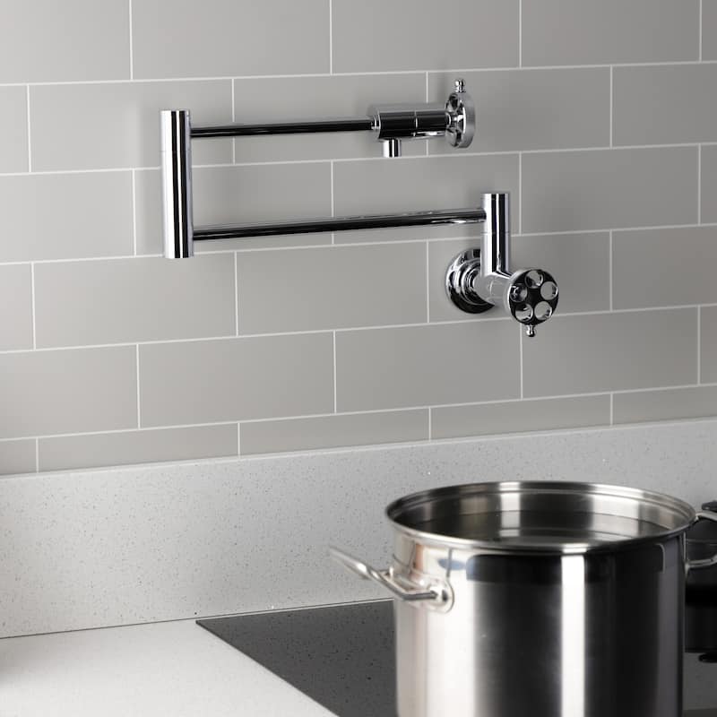 Wendell Two-Handle 1-Hole Wall Mount Pot Filler Faucet