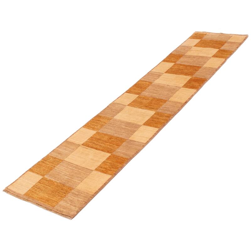 ECARPETGALLERY Hand-knotted Finest Peshawar Ziegler Ivory Wool Rug - 2'6 x 11'9