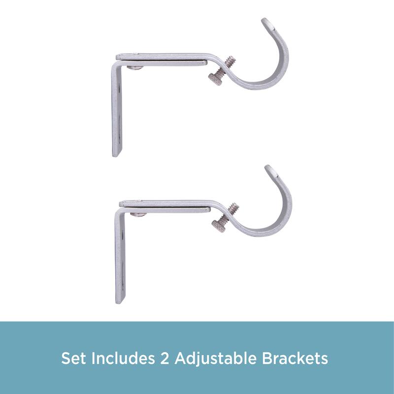 Kenney® 1" Adjustable Curtain Rod Mounting Brackets, Set of 2, Dark Brown