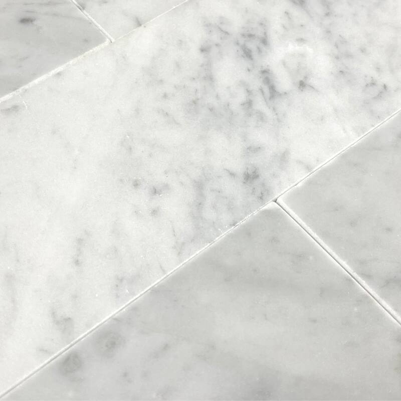Carrara Marble 3" x 9" Honed Tile
