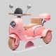preview thumbnail 2 of 1, 12V Ride-On Motorcycle for Kids, Two Seats, Bluetooth Music, Oversized Storage Box, Ages 3-6 Pink