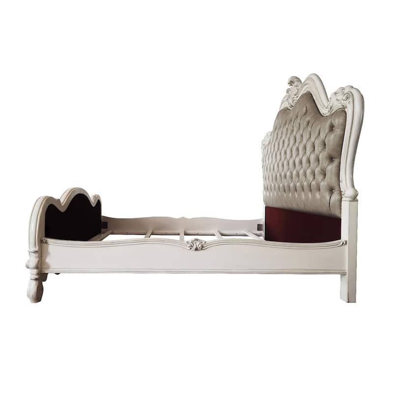 Queen Size Bed Frame - Modern Bedroom Furniture - Upholstered Platform Bed - Gray Finish