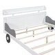 preview thumbnail 8 of 7, White Pine Wood Car Platform Bed with Storage Shelves, Strong Construction