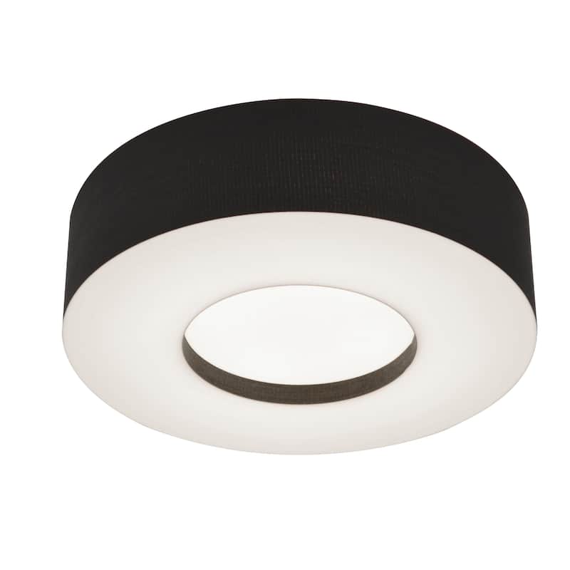 Montclair 15-inch Black LED Flush Mount, Black Shade