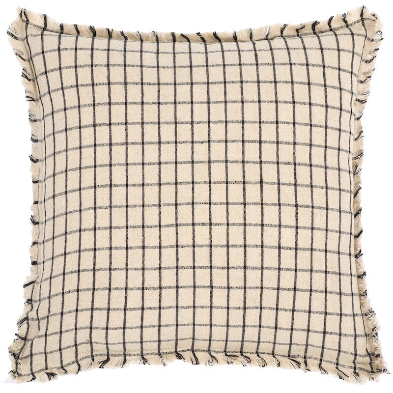 SAFAVIEH Home Raie 20-inch Natural/Black Decorative Pillow