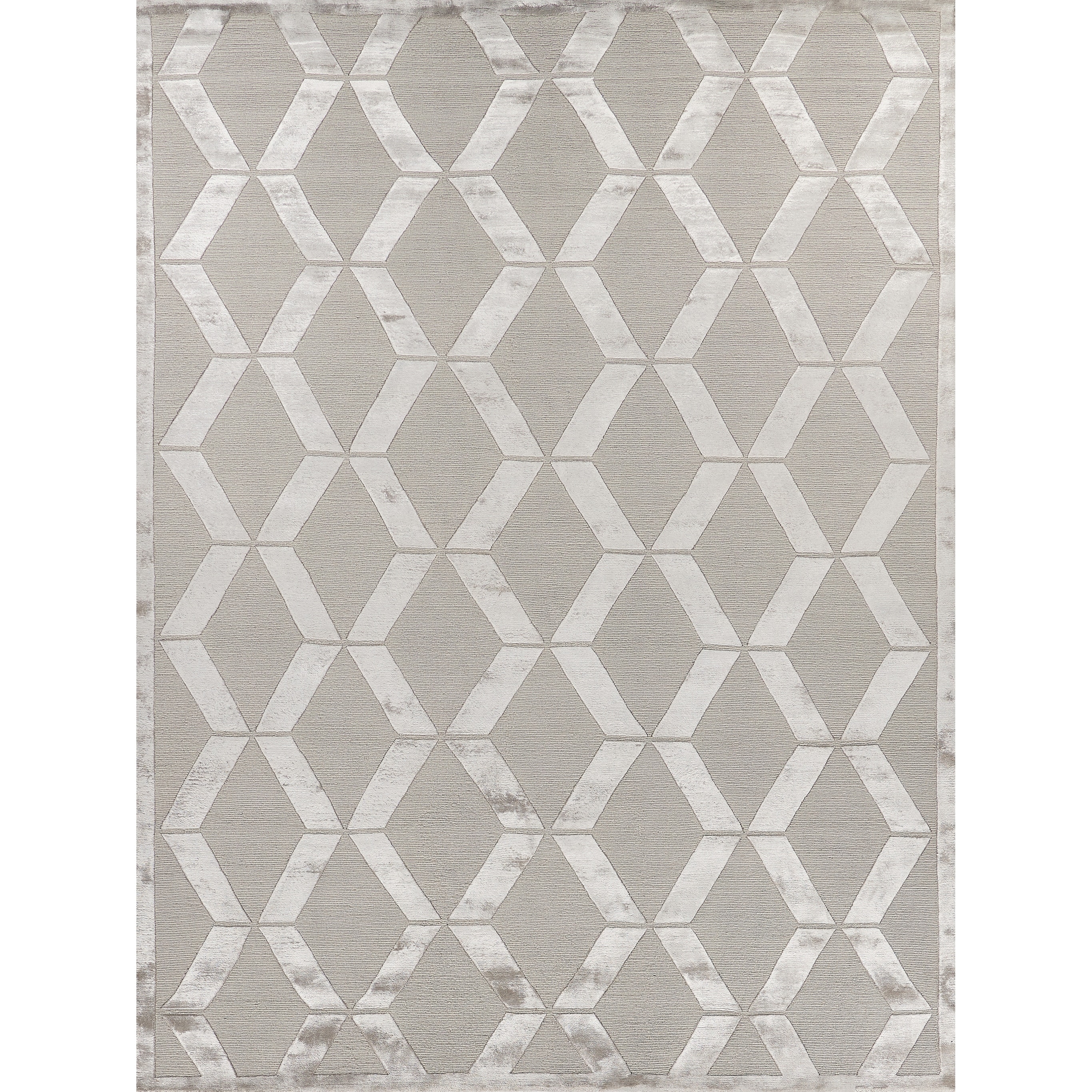 Metro Velvet hand-knotted Wool/Viscose Silver Area Rug - 8' x 10'
