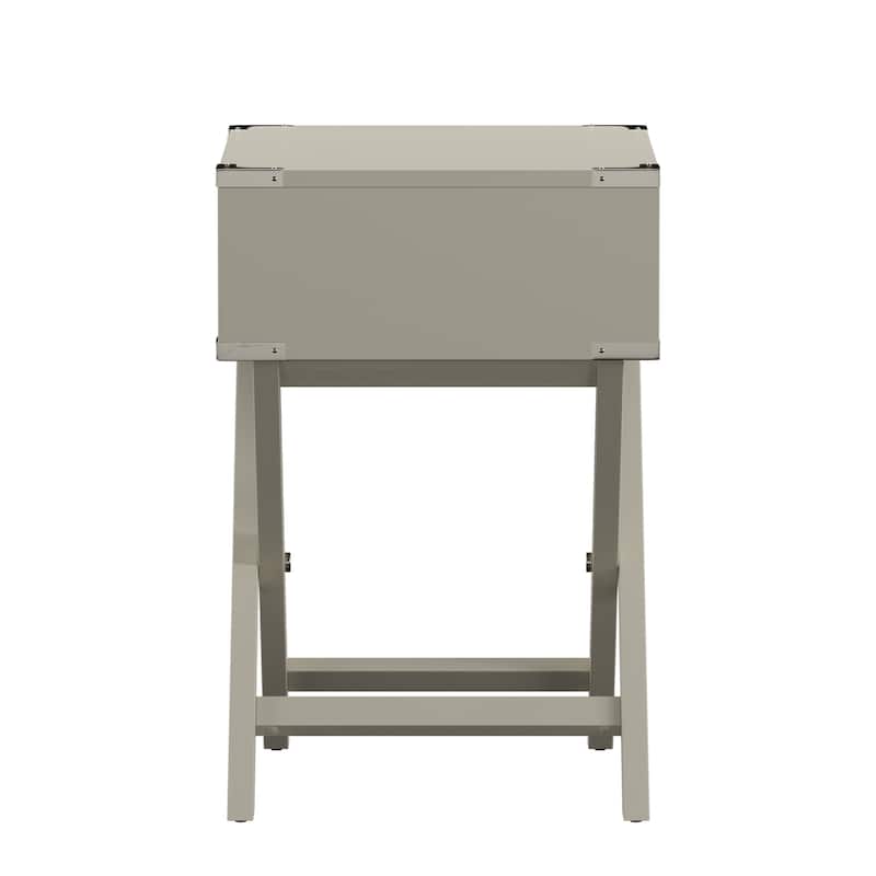 Kenton II X Base Wood Accent Campaign Table iNSPIRE Q Modern