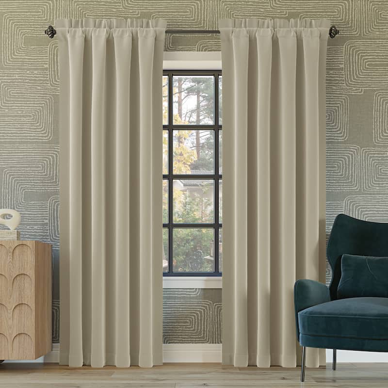 Sun Zero Oslo Theater Grade Extreme Total Blackout Rod Pocket 1-Piece Curtain Panel, Single Panel - 52" x 63" - Cream