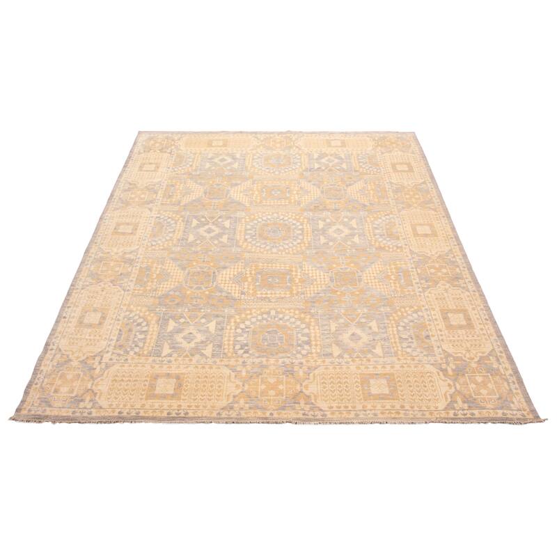 ECARPETGALLERY Hand-knotted Mamluk Grey Wool Rug - 12' 1" x 14' 8"