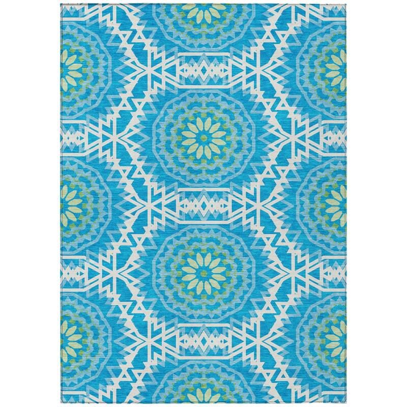 Machine Washable Indoor/ Outdoor Chantille Moroccan Boho Rug