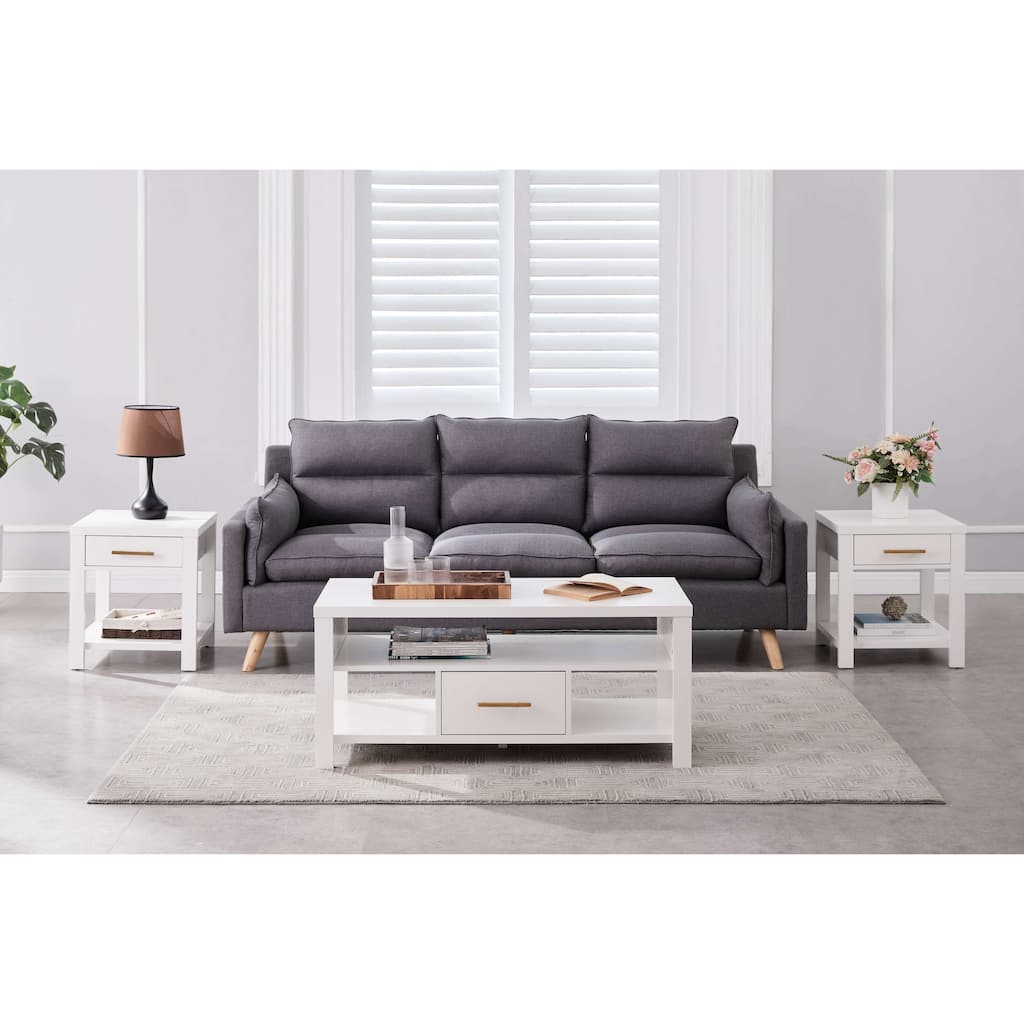 3-Piece Coffee Table & End 2 Tables Occasional Living Room Set