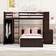 preview thumbnail 20 of 25, Twin Loft Bed with Workspace, Wardrobe & Movable Twin Bed - Versatile Design