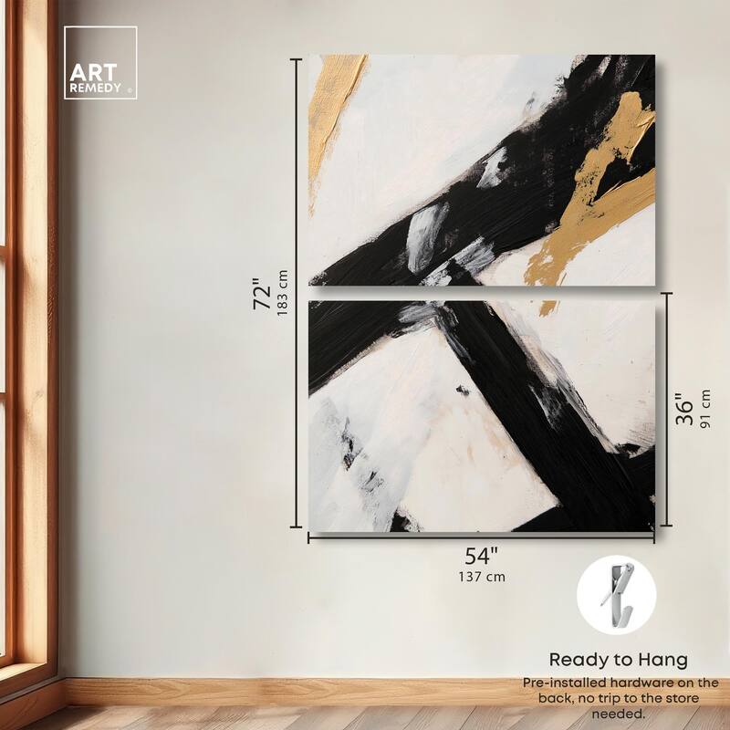 Weight of Black I Canvas Set of 2 by Art Remedy, Gallery Wrapped