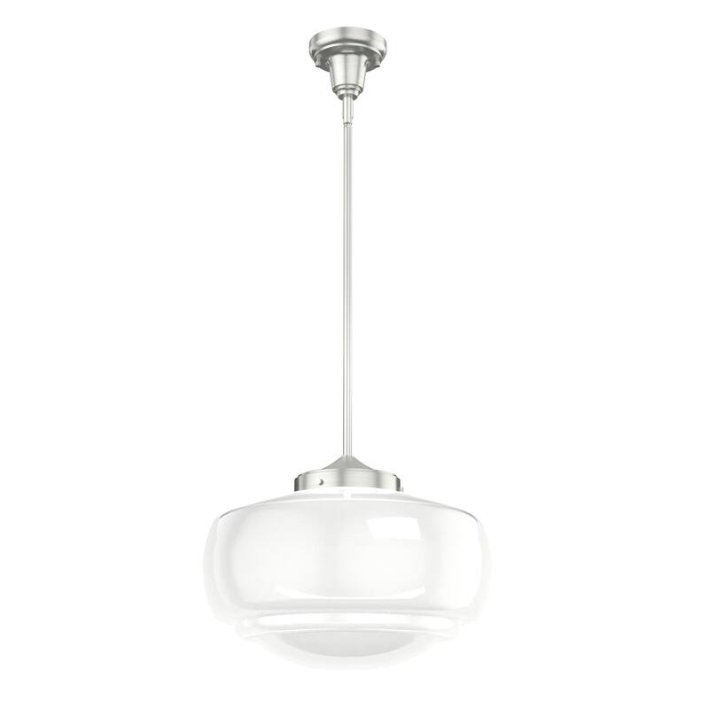 Hunter 16" Saddle Creek 1 Light Pendant / Semi-Flush Mount Ceiling Light - Entry, Kitchen Island, Dining Room - Schoolhouse