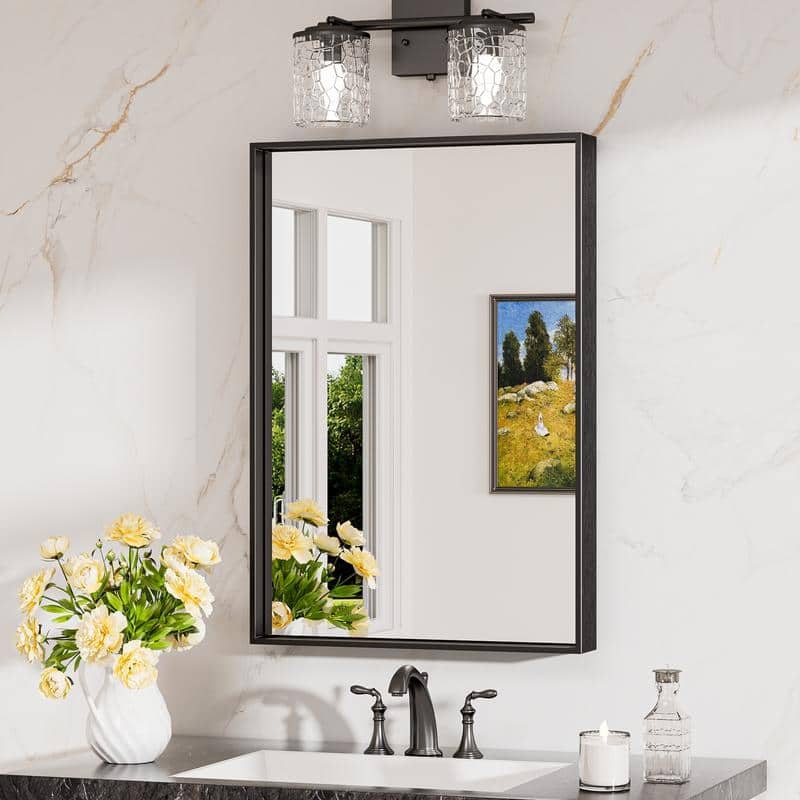 Keonjinn Aluminum Framed Wall Mount Bathroom Vanity Mirror