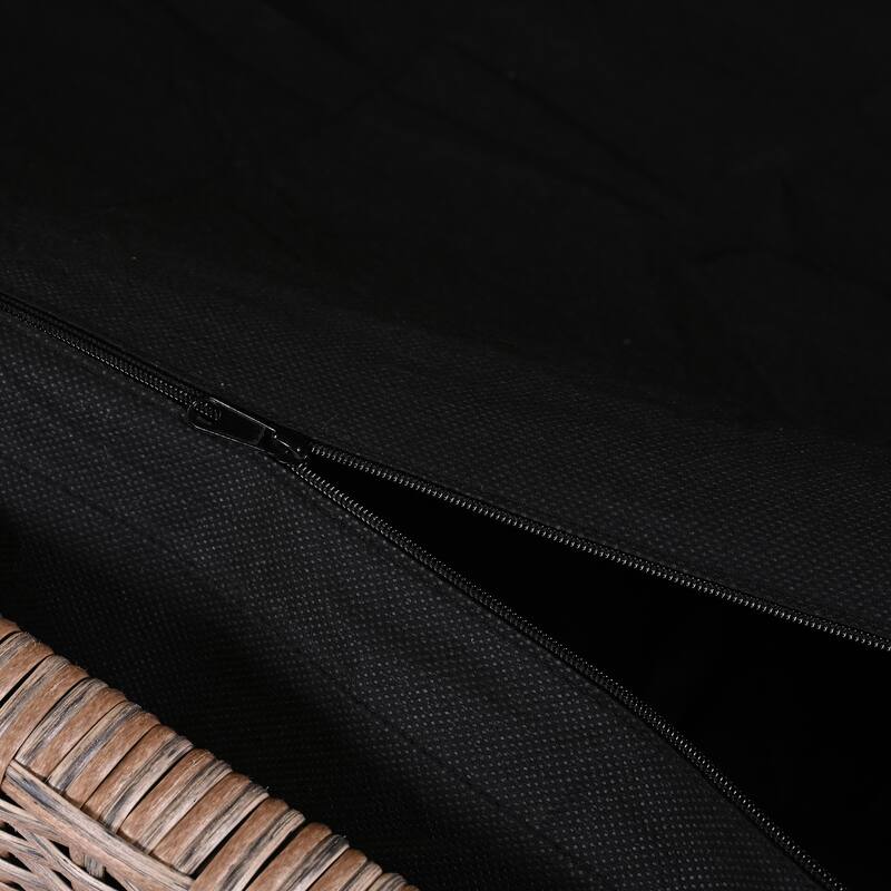 6-Piece All-Weather Outdoor PE Rattan Sofa Set - Patio Wicker Sectional with Storage Box, Removable Covers & Table