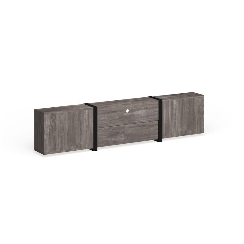 Sawa Rustic 81-inch 5-Shelf Multi-functional Storage TV Console by Strick & Bolton