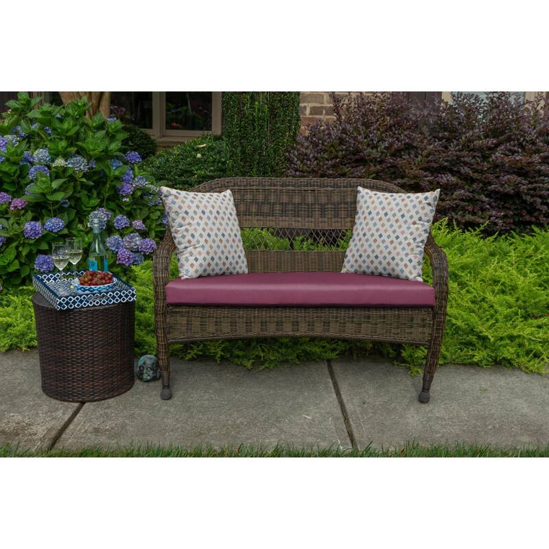 Sunbrella 43.5-inch Solid Color Outdoor Settee Cushion