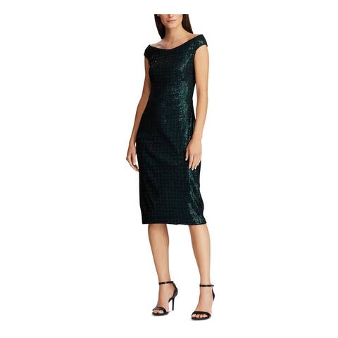 RALPH LAUREN Green Sleeveless Tea-Length Dress 4