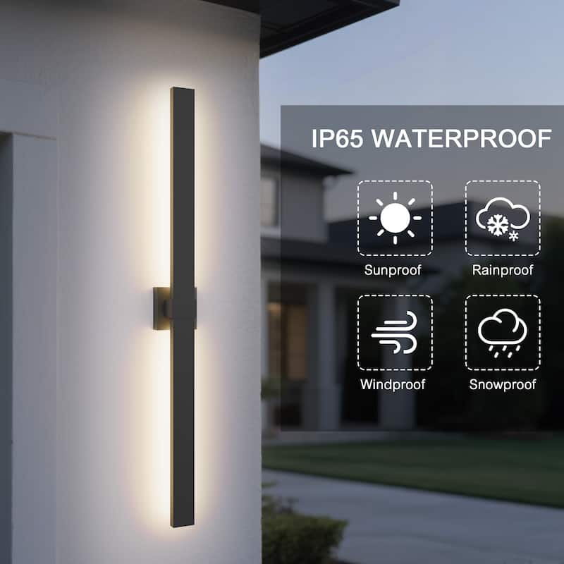 1-Light Black/White Aluminum LED Outdoor Wall Sconce