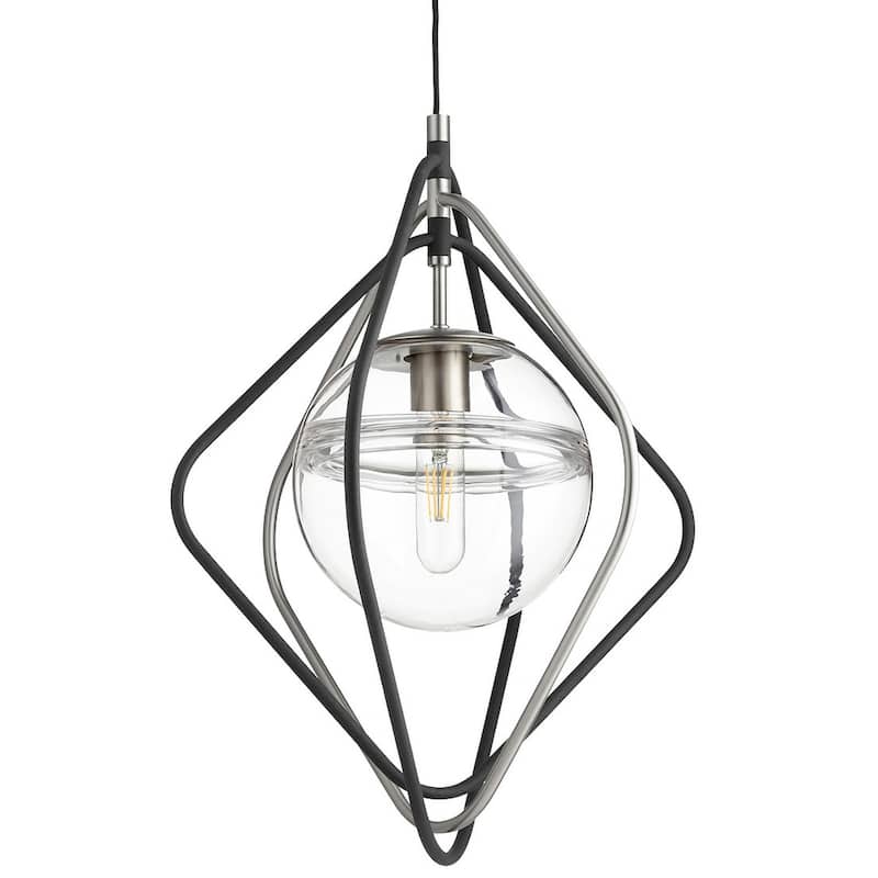 Quorum International Gimble 19" Wide Pendant - Noir / Satin Nickel