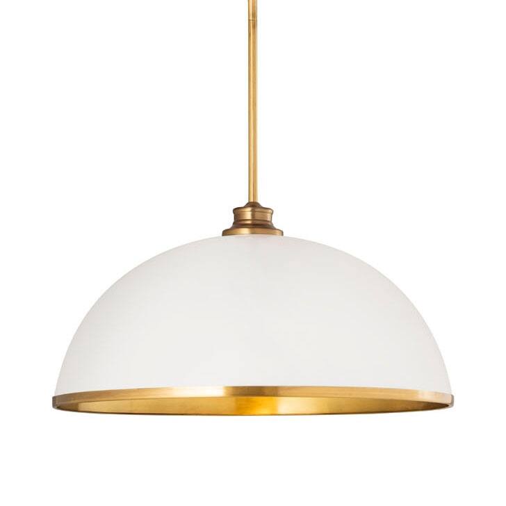 Z-Lite 1004P20 Landry 20" Wide Pendant - Matte White / Rubbed Brass