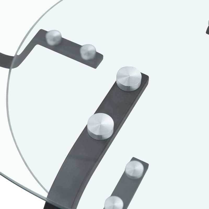 Vintage Minimalist Metal & Glass Coffee Table - 31.5" Square, Double Layer Tempered Glass