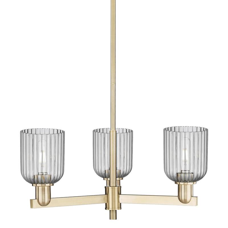 Innovations Lighting 716-3CR-9-18 Bridal Veil Chandelier Bridal Veil 3 - Champagne Bronze / Light Smoke