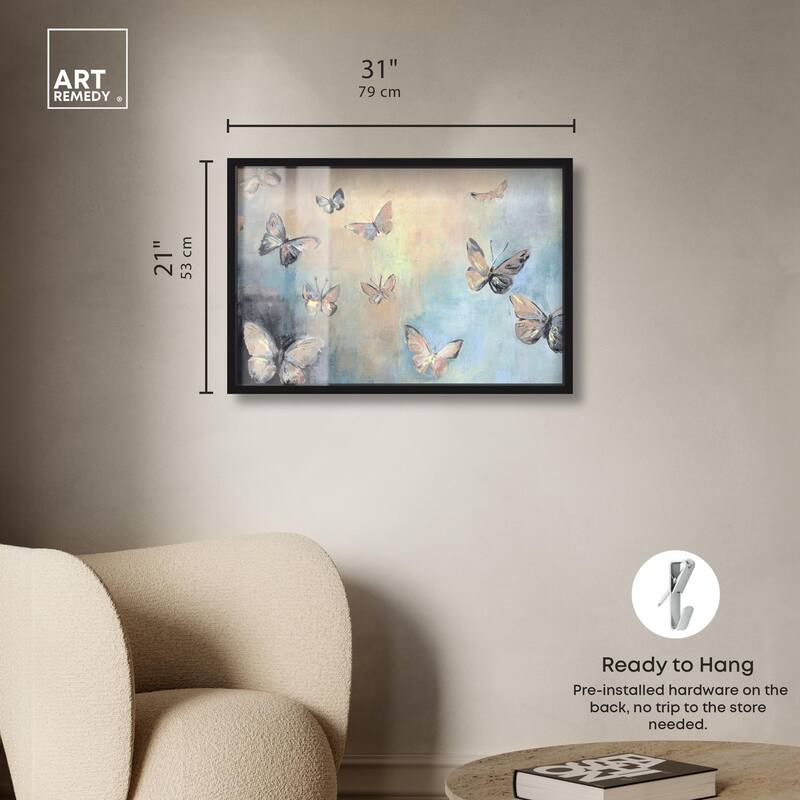 Textured Butterflies I Shadowbox by Art Remedy