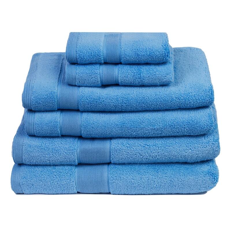 Signature 6-Piece 100 Cotton Bath Towel Set - Cornflower