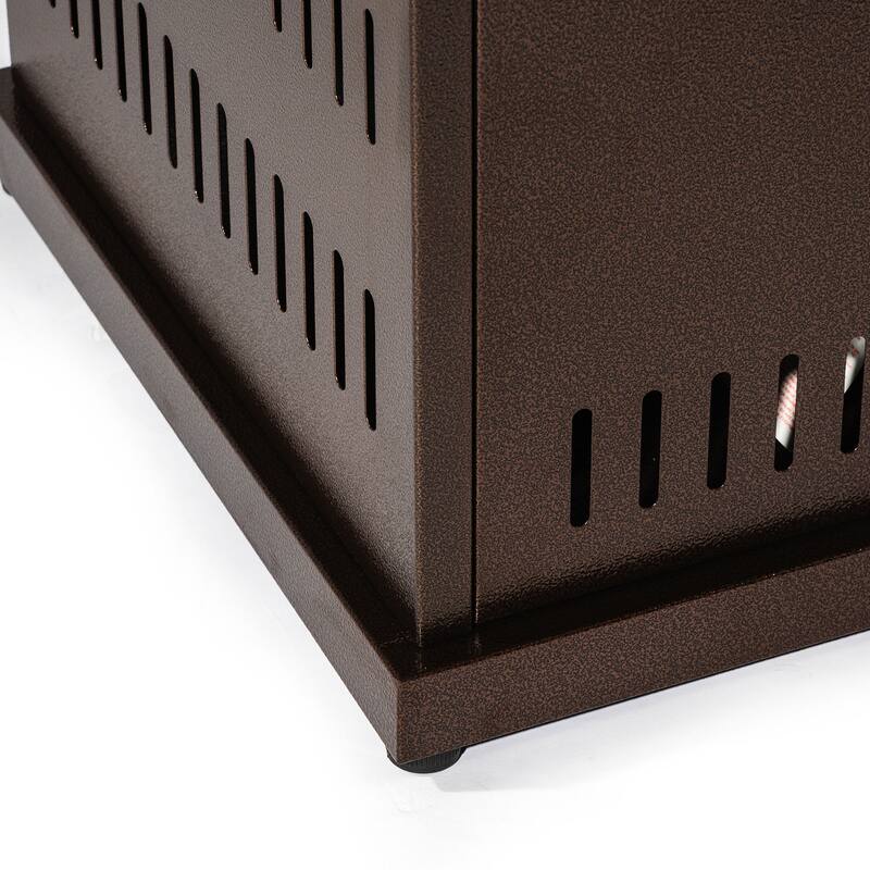 50000 BTU 27" Brown Steel Propane Square Fire Pit Table With Cover