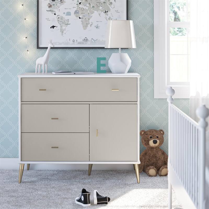 Little Seeds Valentina Asymmetrical 3 Drawer / 1 Door Convertible Dresser