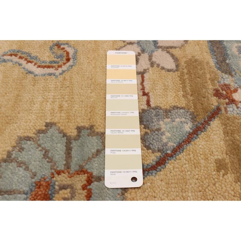 ECARPETGALLERY Hand-knotted Modern Oushak Khaki Wool Rug - 8'1 x 9'11