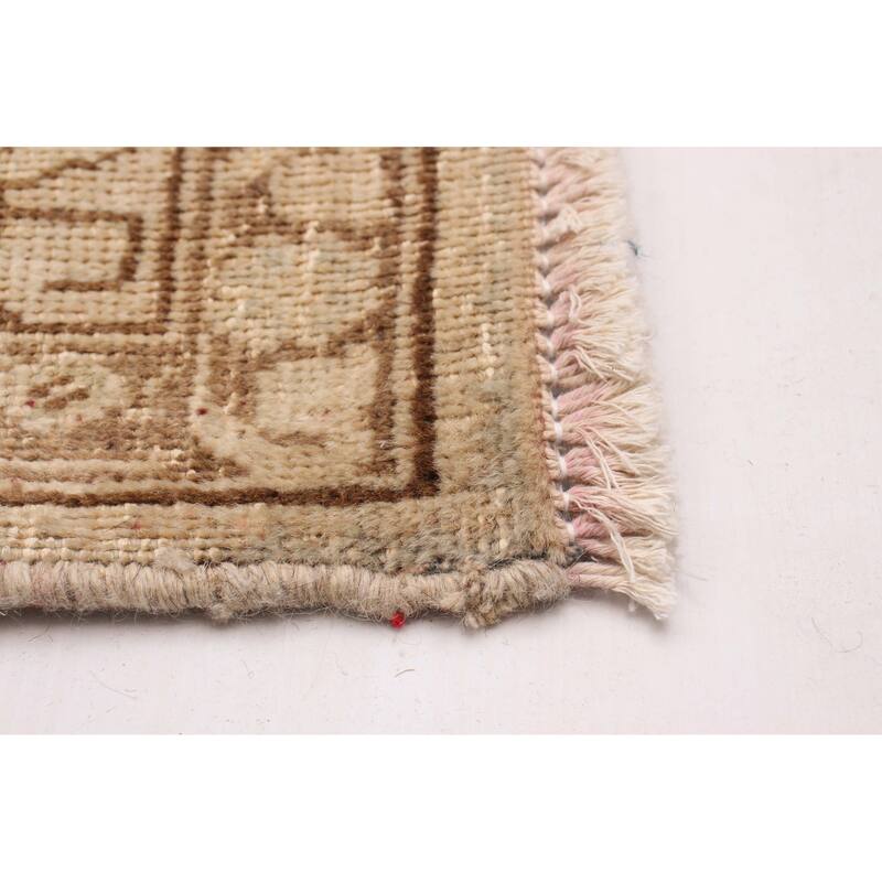 ECARPETGALLERY Hand-knotted Antalya Vintage Khaki Wool Rug - 6'5 x 9'5