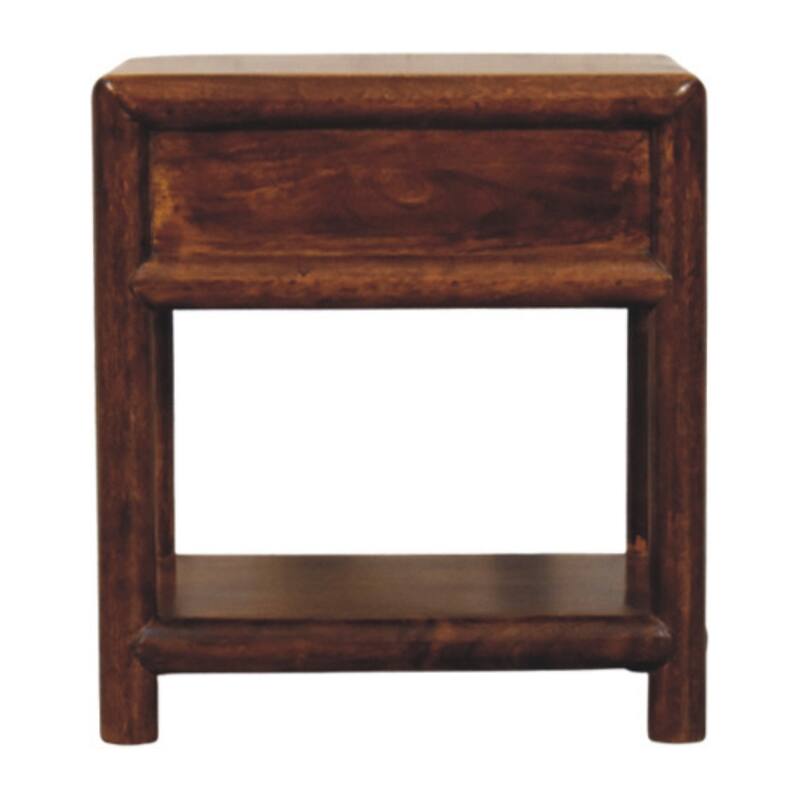 HomeRoots 20" Chestnut Solid Wood Square One Drawer Nightstand